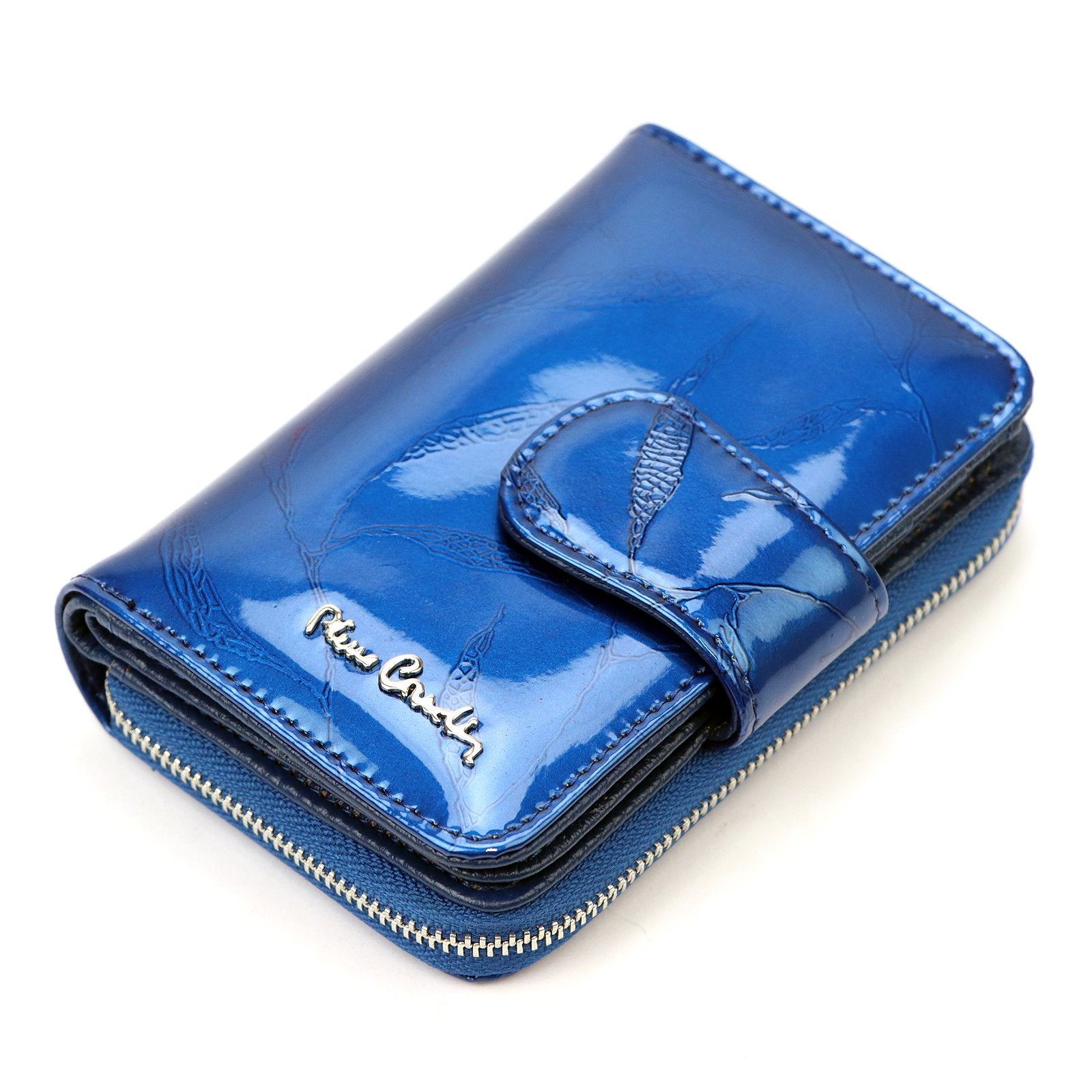 Pierre Cardin 02 LEAF 115 mėlyna odinė piniginė niebieski