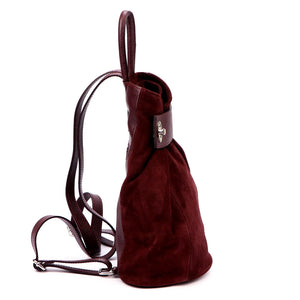 Luka 26-062 bordo spalvos odinė kuprinė bordo