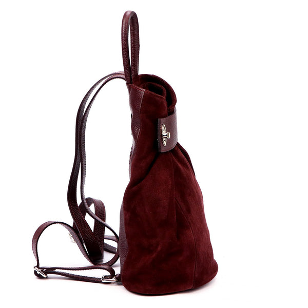 Luka 26-062 bordo spalvos odinė kuprinė bordo