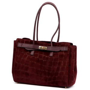 Camilla PREMIUM 10.004 CROCO bordinė odinė rankinė bordo