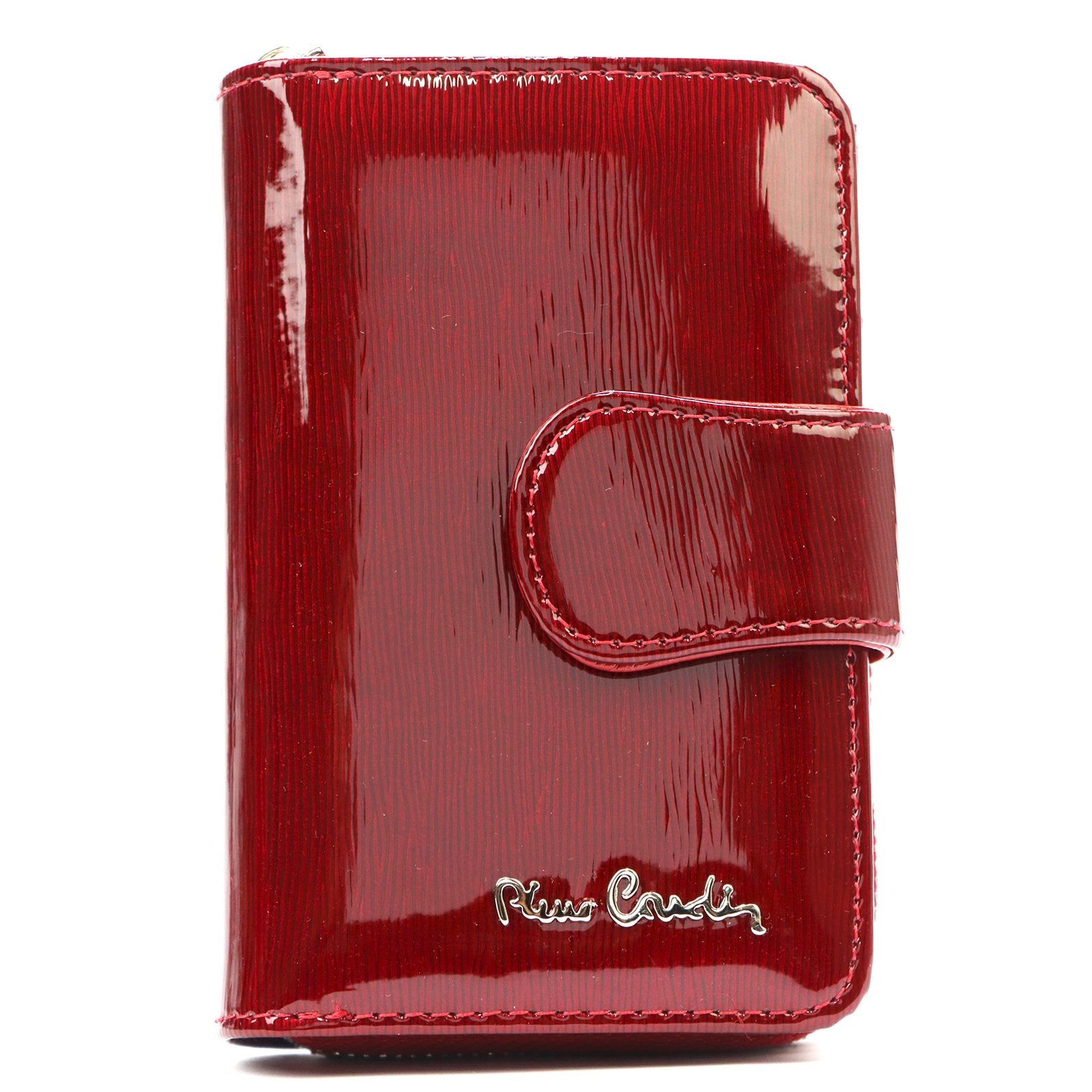 Pierre Cardin 05 LINE 115 raudona odinė piniginė czerwony
