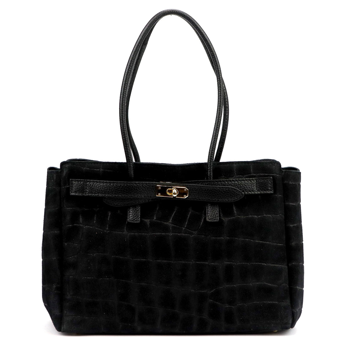 Camilla PREMIUM 10.004 CROCO juoda odinė rankinė czarny