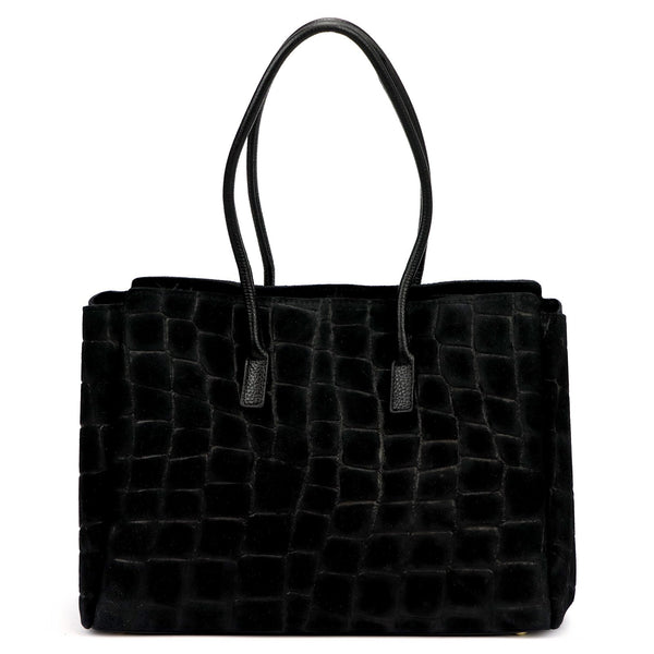Camilla PREMIUM 10.004 CROCO juoda odinė rankinė czarny