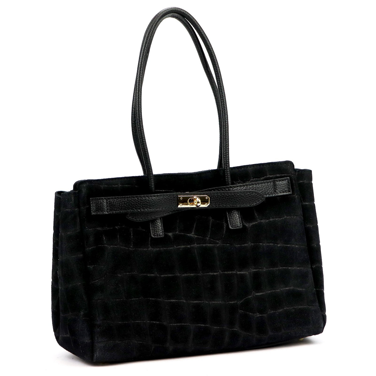 Camilla PREMIUM 10.004 CROCO juoda odinė rankinė czarny