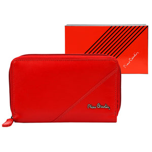 Pierre Cardin TILAK161 2584 raudona odinė piniginė czerwony