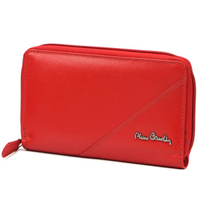 Pierre Cardin TILAK161 2584 raudona odinė piniginė czerwony