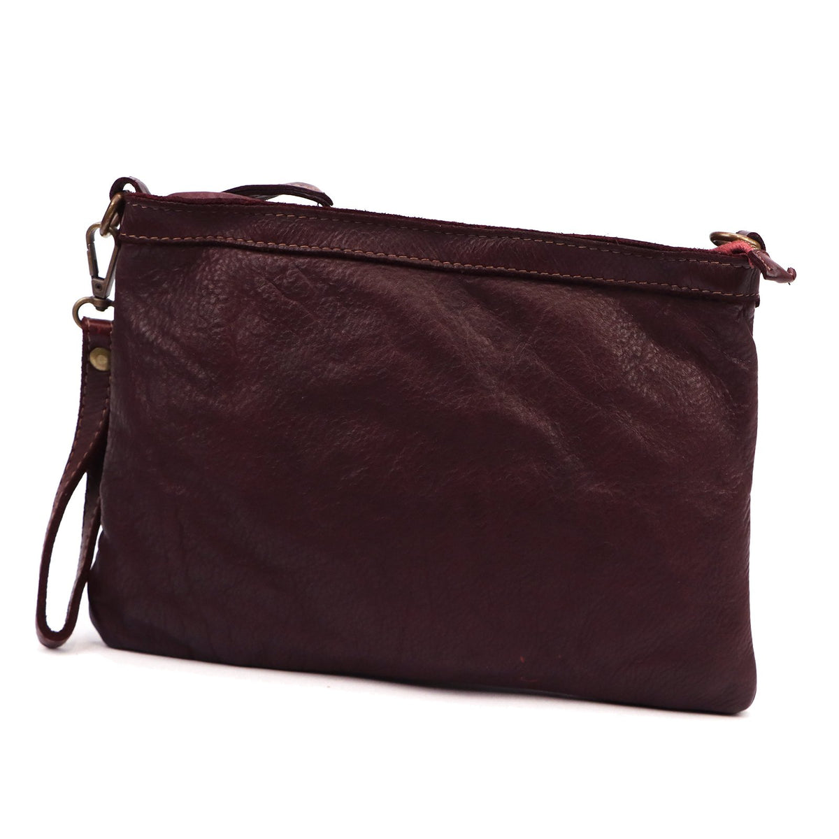 Bordo natūralios odos rankinė VS 065-326 bordo