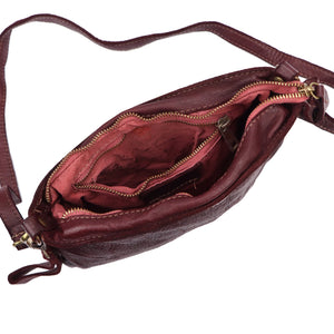 Bordo natūralios odos rankinė VS 065-326 bordo