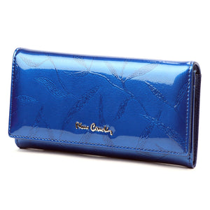 Pierre Cardin 02 LEAF 114 mėlyna odinė piniginė niebieski