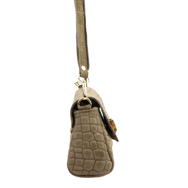 Luka 26-178 CROCO taupe natūralios odos rankinė taupe