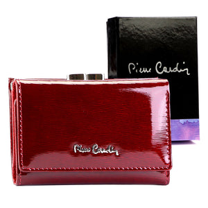 Pierre Cardin 05 LINE 117 raudona odinė piniginė czerwony
