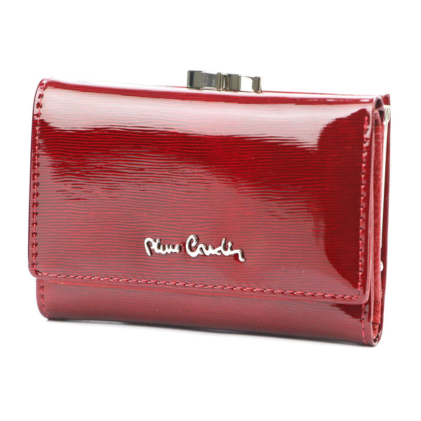 Pierre Cardin 05 LINE 117 raudona odinė piniginė czerwony