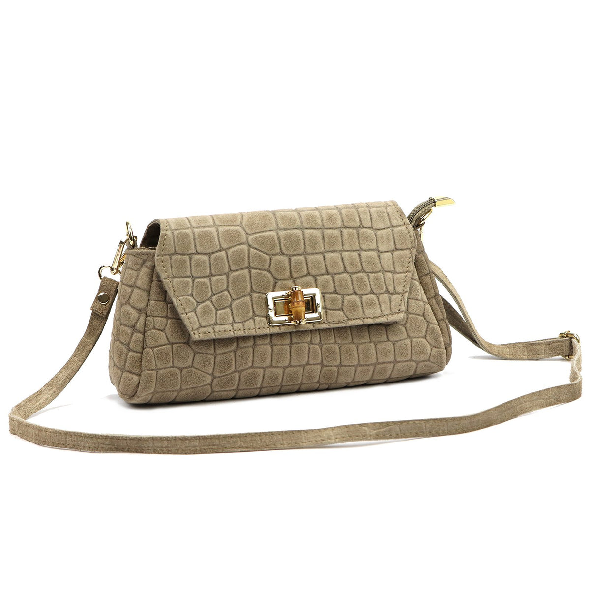 Luka 26-178 CROCO taupe natūralios odos rankinė taupe