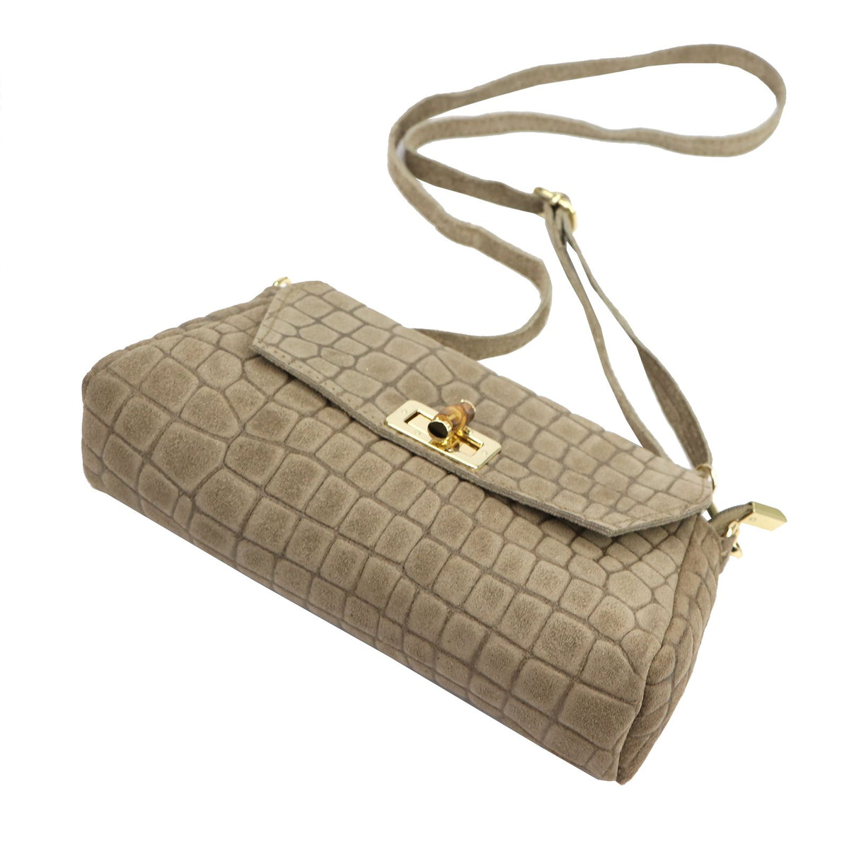 Luka 26-178 CROCO taupe natūralios odos rankinė taupe