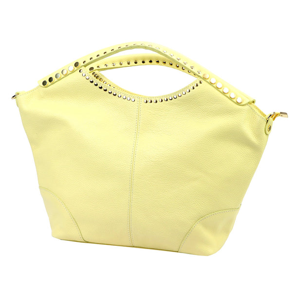 Camilla PREMIUM 10.003 DOLLARO pastelinė geltona odinė rankinė żółty pastelowy