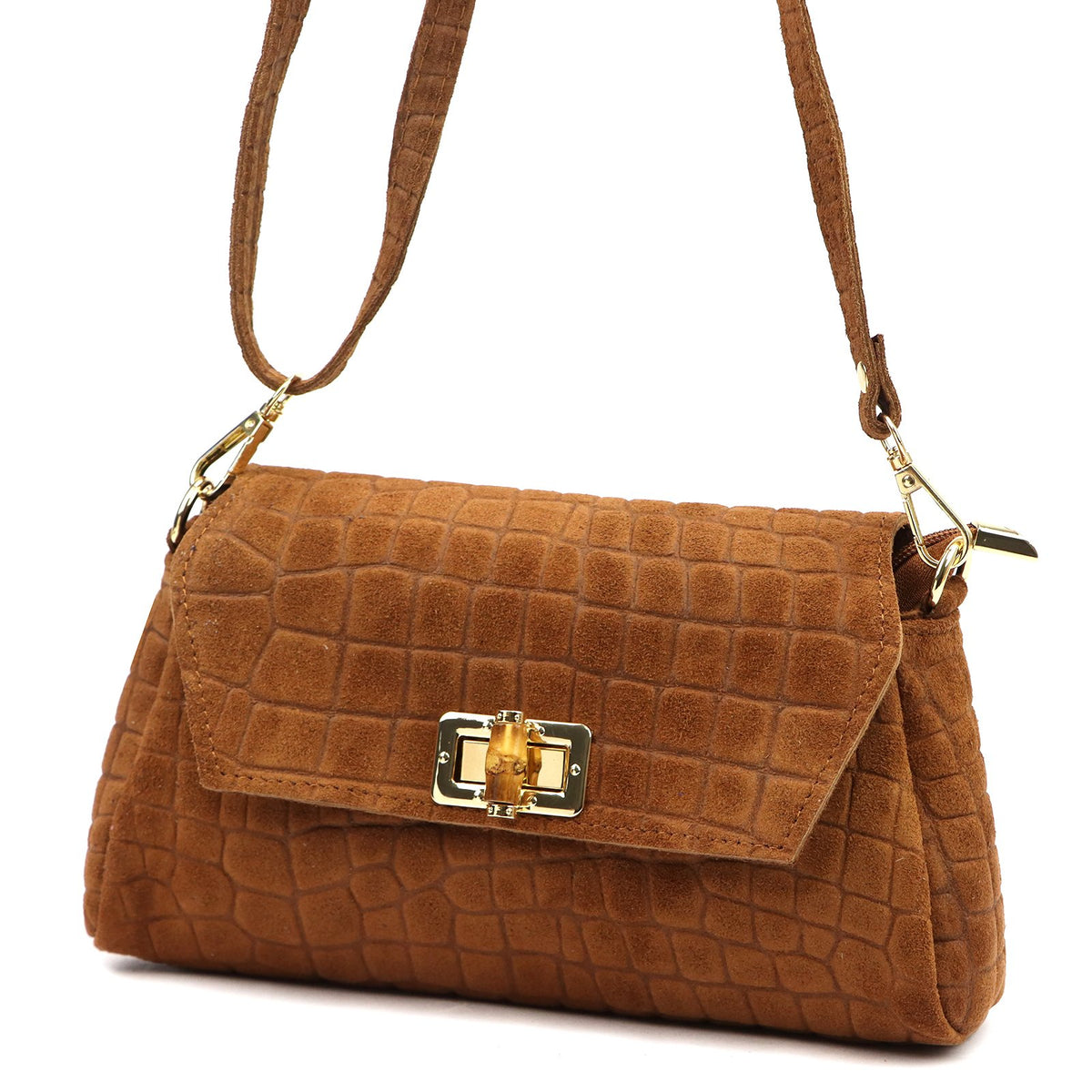 Luka 26-178 CROCO camel-2 natūralios odos rankinė camel-2