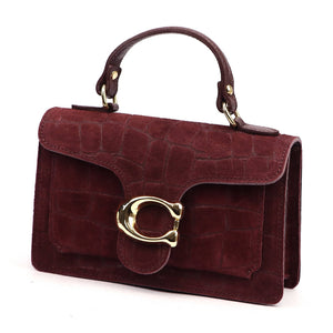 Luka 26-179 CROCO bordo odinė rankinė bordo