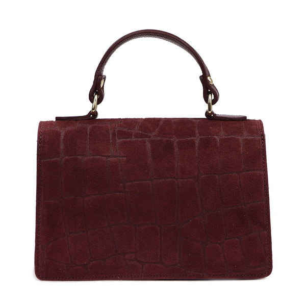 Luka 26-179 CROCO bordo odinė rankinė bordo