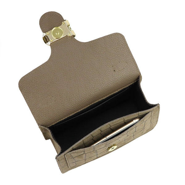 Luka 26-179 CROCO taupe natūralios odos rankinė taupe