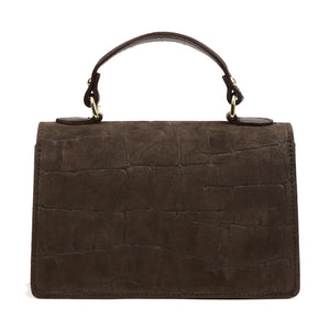 Luka 26-179 CROCO tamsiai ruda odinė rankinė ciemny brąz