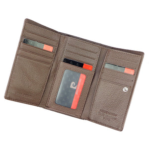 Pierre Cardin 02 LEAF 108 pilka natūralios odos piniginė popiel