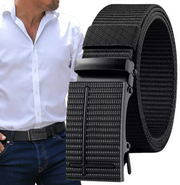 Melna vīriešu elastīga josta ar automātisku bikšu sprādzi J32 D144