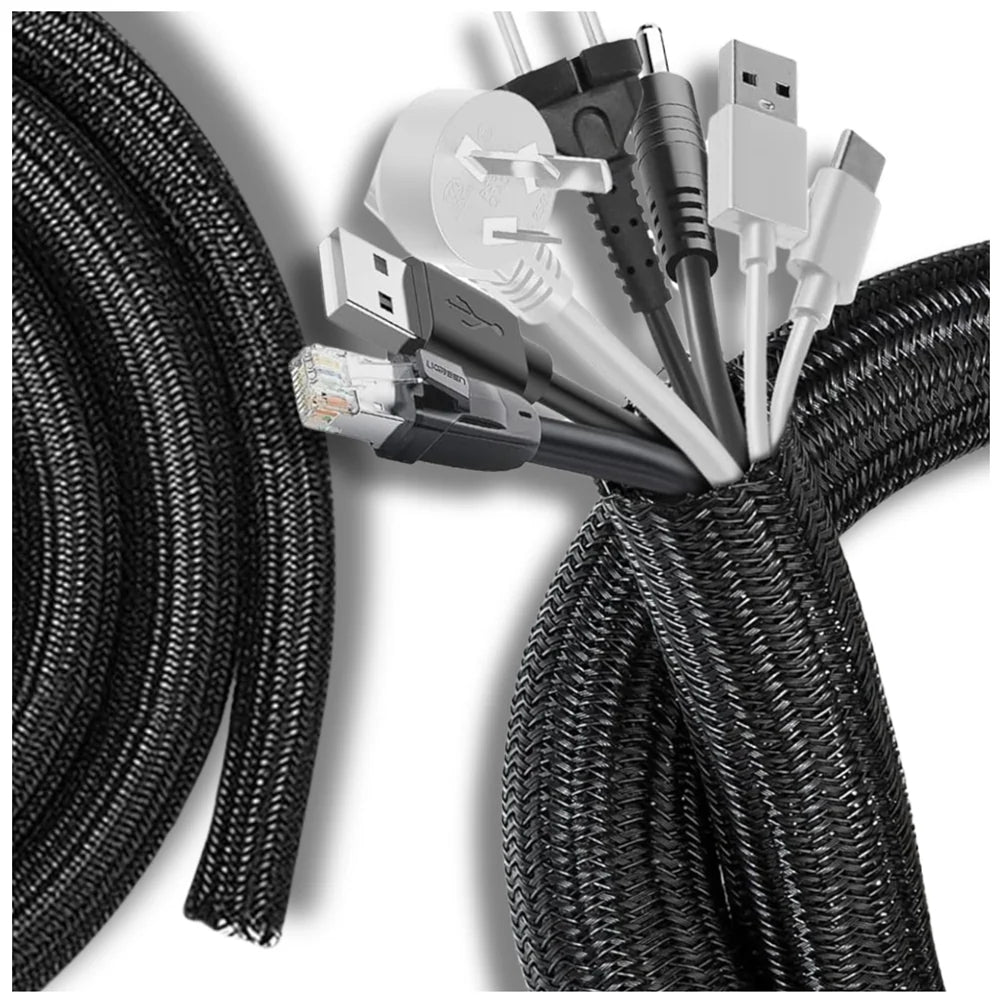 Kabeļu organizators, 1 m, melns