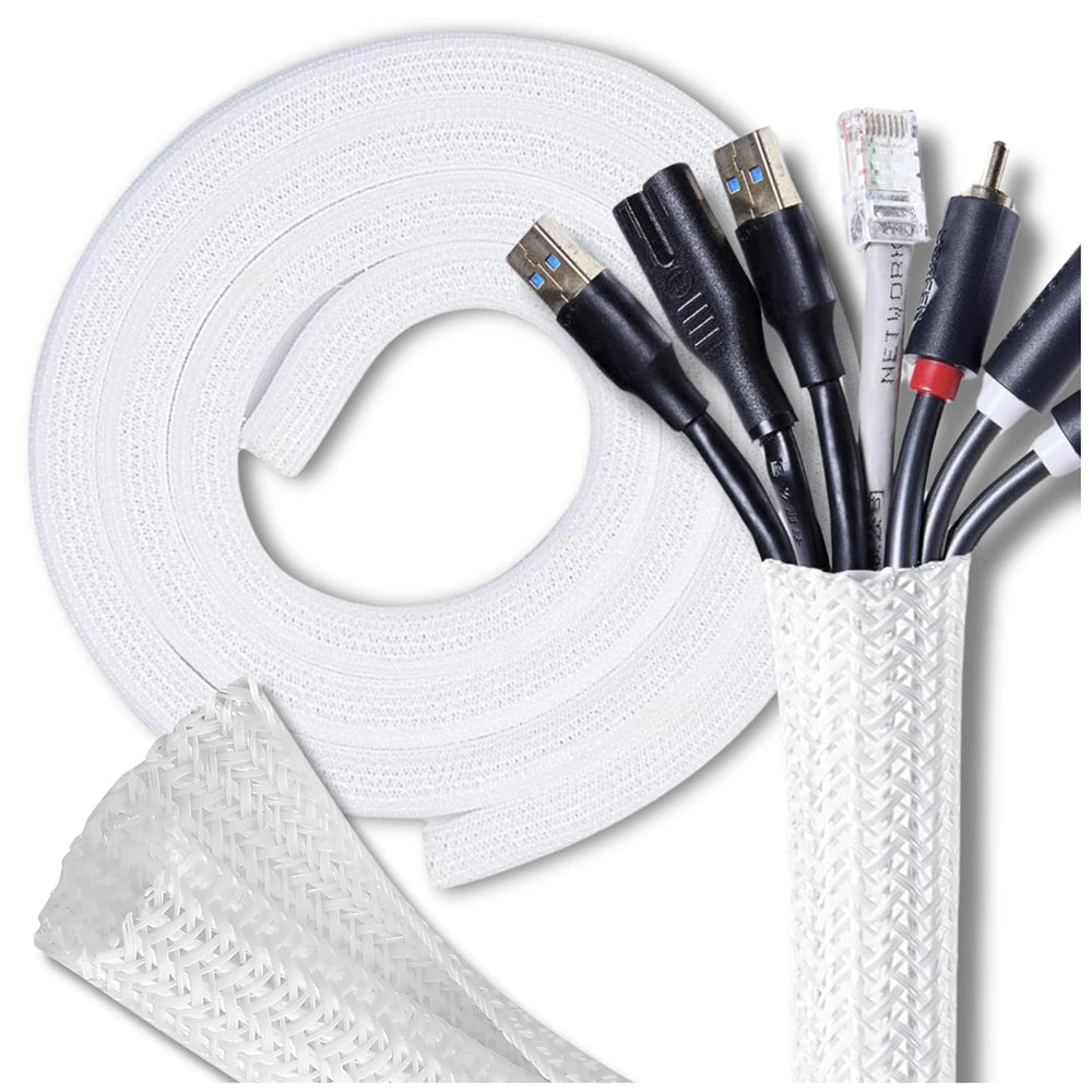 Kabeļu organizators, balts, 2 m