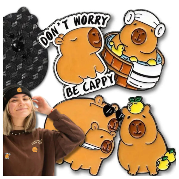 Metāla nozīmītes kapibara, 4 gab.