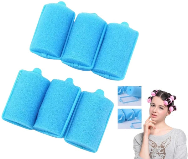 Mīkstie matu ruļļi L1, zili P340