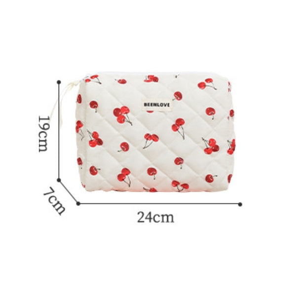Sieviešu kosmētikas somiņa ar ķiršiem 19 cm x 24 cm KS124