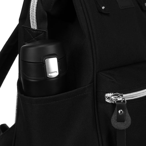 Sieviešu mugursoma, melna, ar nodalījumu klēpjdatoram un USB portu
