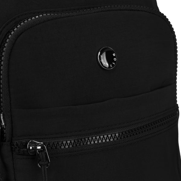 Sieviešu pilsētas mugursoma, melna, poliesters