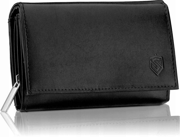 Sieviešu ādas maks Stevens P40, melns