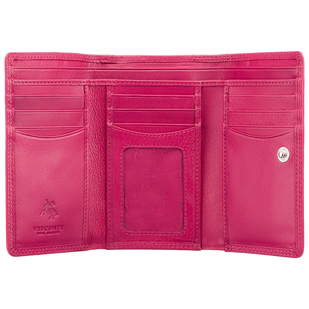 Sieviešu ādas maks Visconti HT32 Fuscia, rozā D1860
