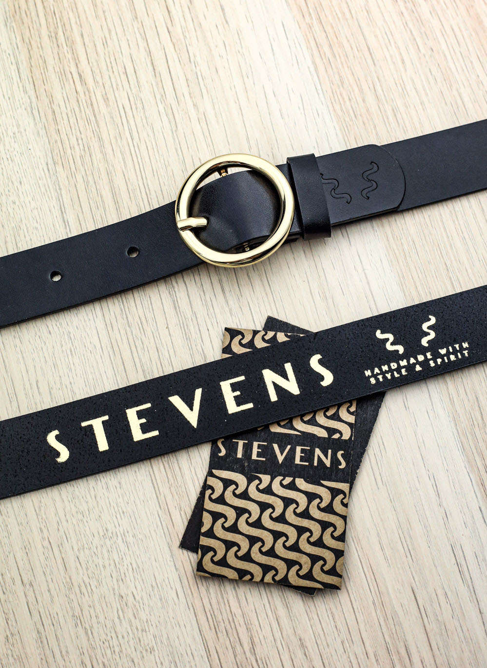Sieviešu ādas josta STEVENS 14Z, melna