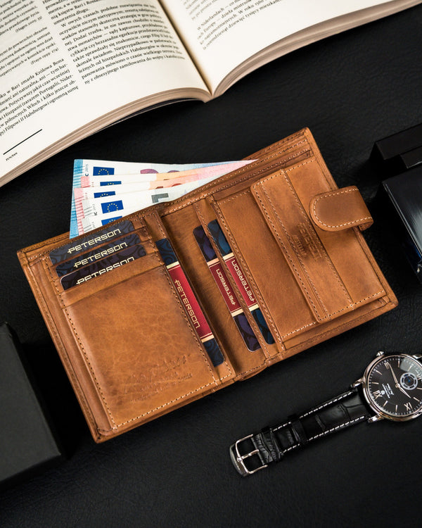 Īstas ādas vīriešu maks Peterson PT125 S1001