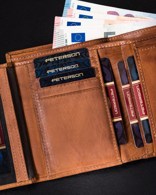 Īstas ādas vīriešu maks Peterson PT125 S1001