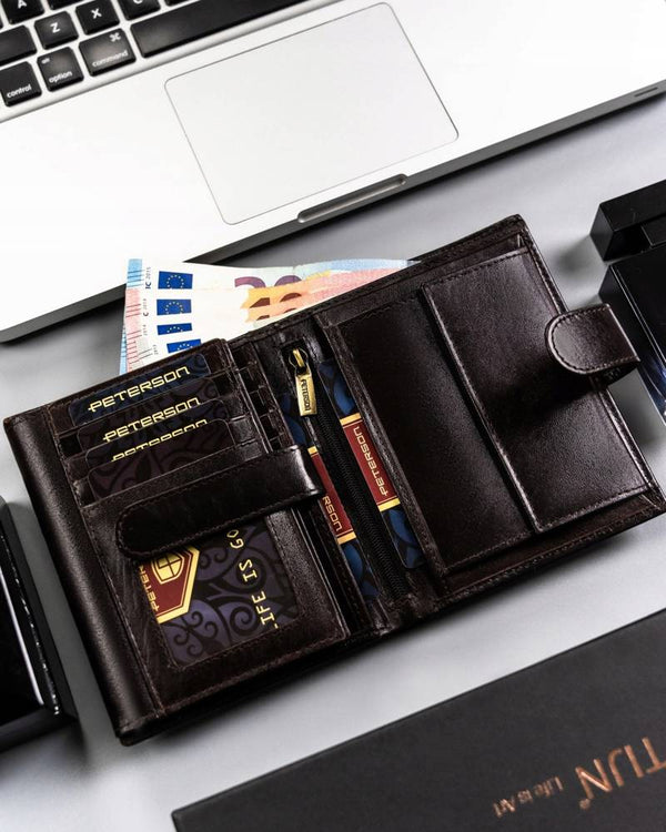 Īstas ādas vīriešu maks Peterson PT176 S945