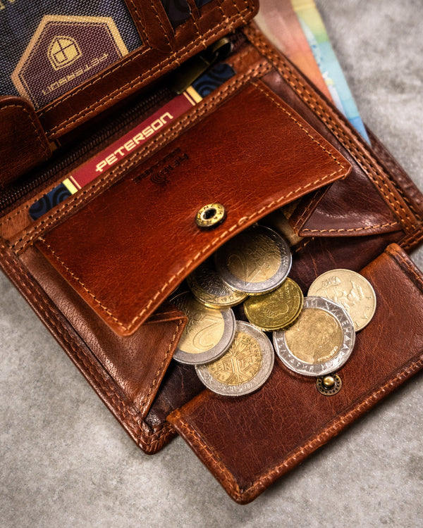 Īstas ādas vīriešu maks Peterson PT271 S839