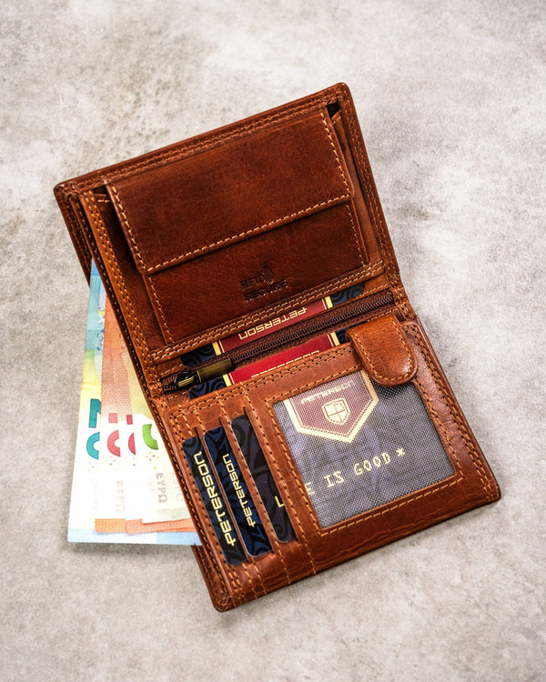 Īstas ādas vīriešu maks Peterson PT271 S839