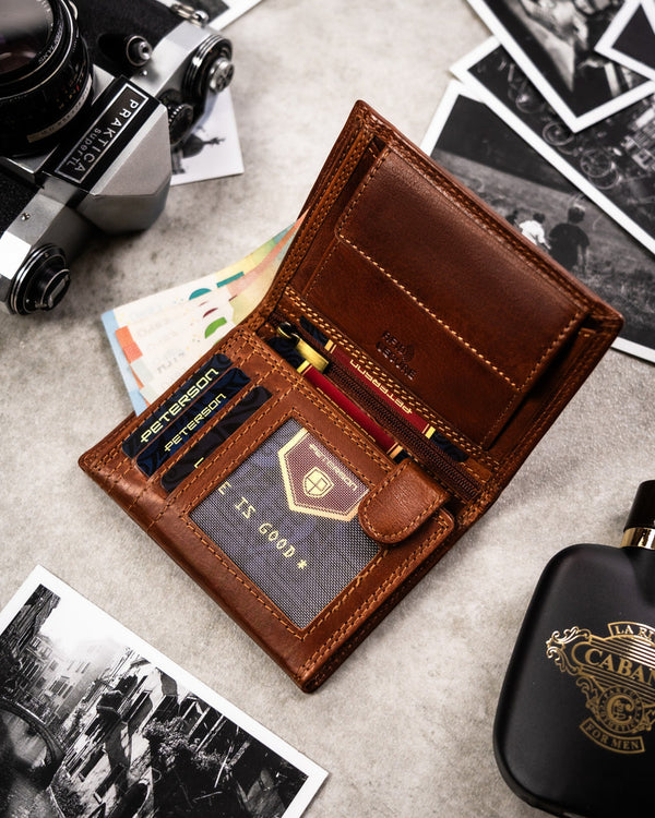 Īstas ādas vīriešu maks Peterson PT271 S839