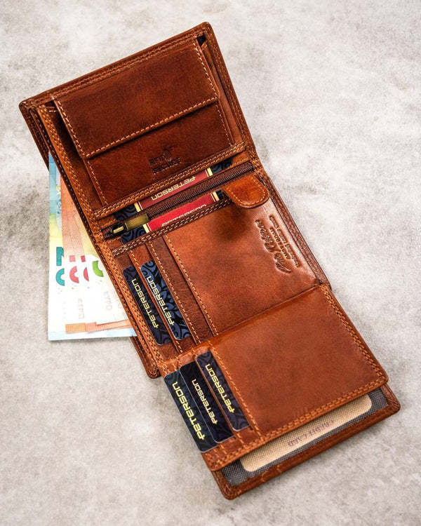 Īstas ādas vīriešu maks Peterson PT271 S839