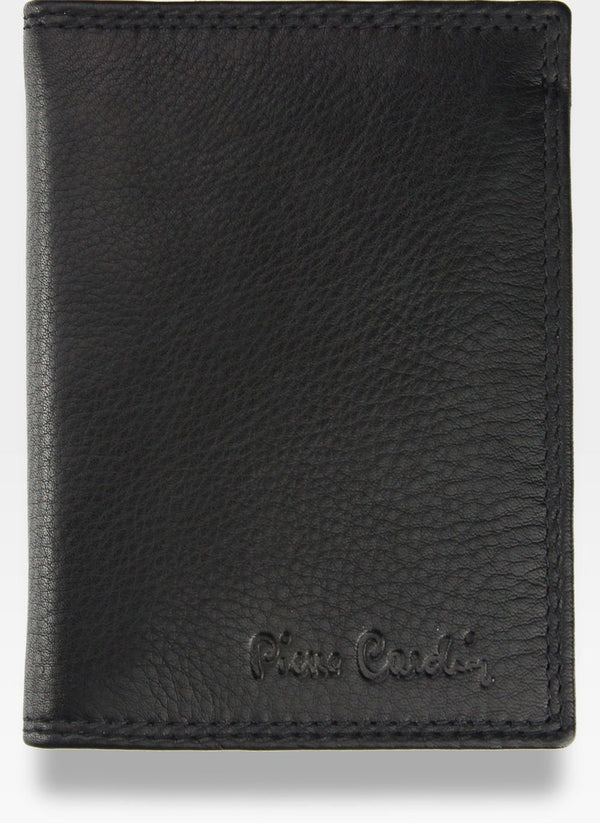 Īstas ādas vīriešu maks Pierre Cardin MP01 313, melns S711