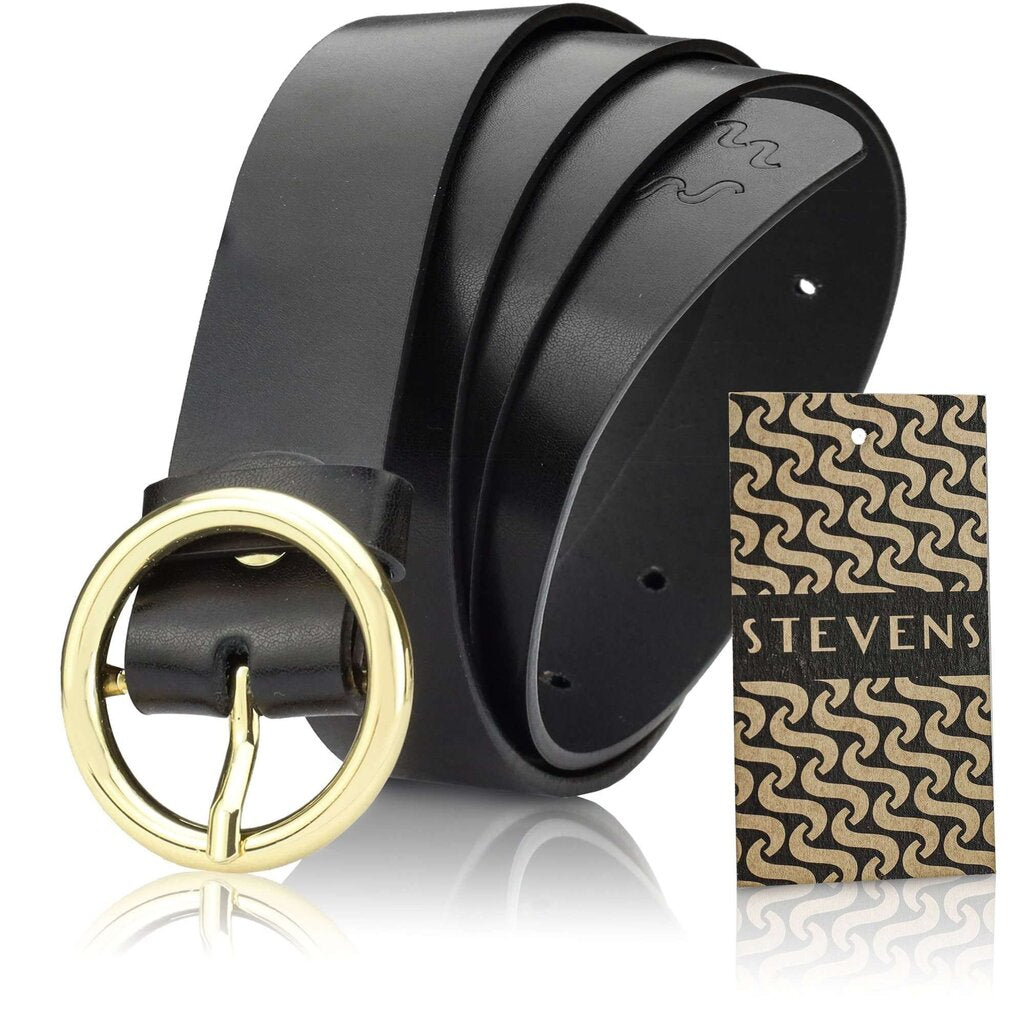 Sieviešu ādas josta STEVENS 14Z, melna