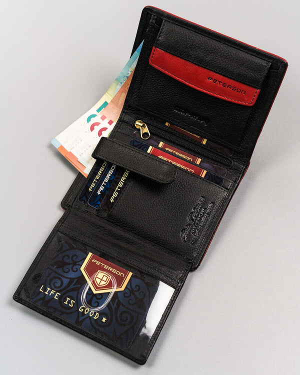 Vīriešu maks Peterson S03 melns S536