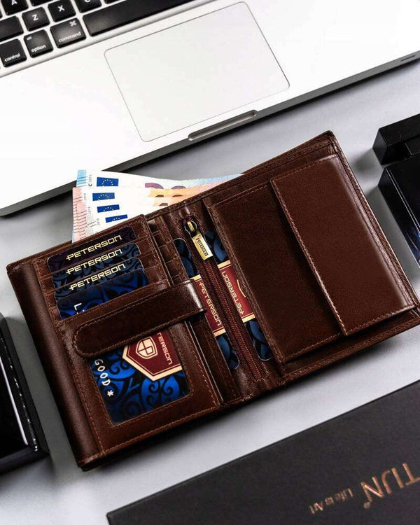 Vīriešu maks Peterson VT1 brūns S533