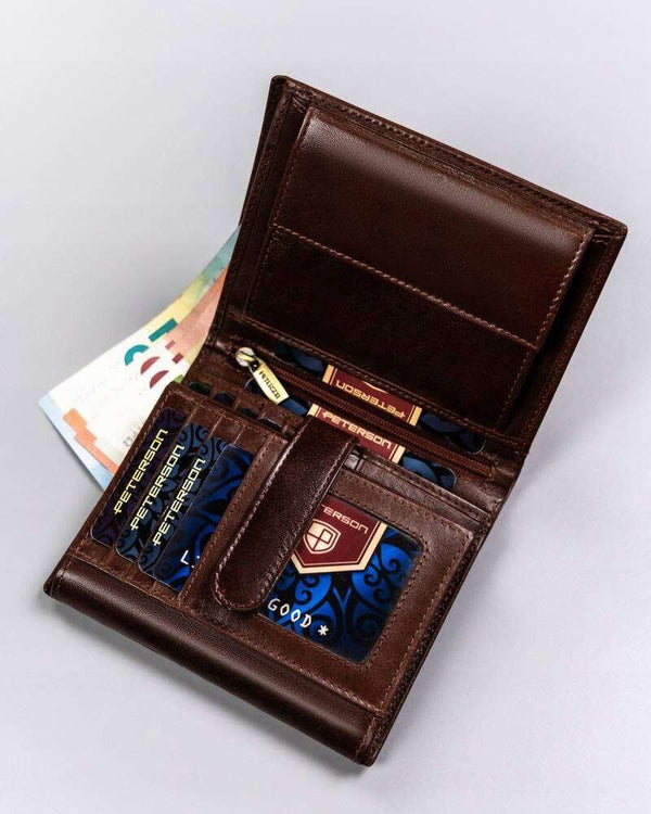 Vīriešu maks Peterson VT1 brūns S533
