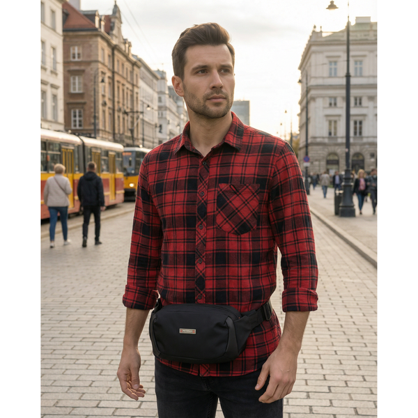 Peterson vīriešu neliela jostas un pleca soma (crossbody), melna D90