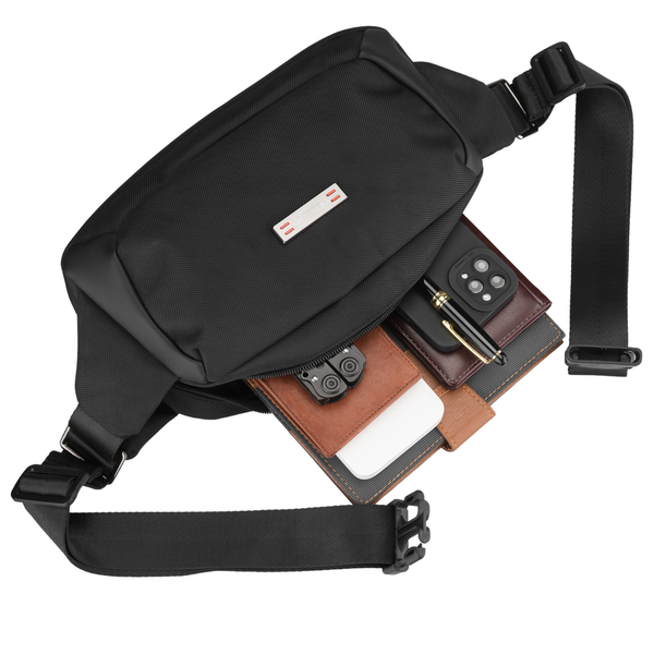 Peterson vīriešu neliela jostas un pleca soma (crossbody), melna D90